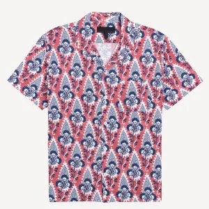 Mens Cool Knit Seersucker Camp Shirt - Desert Rose