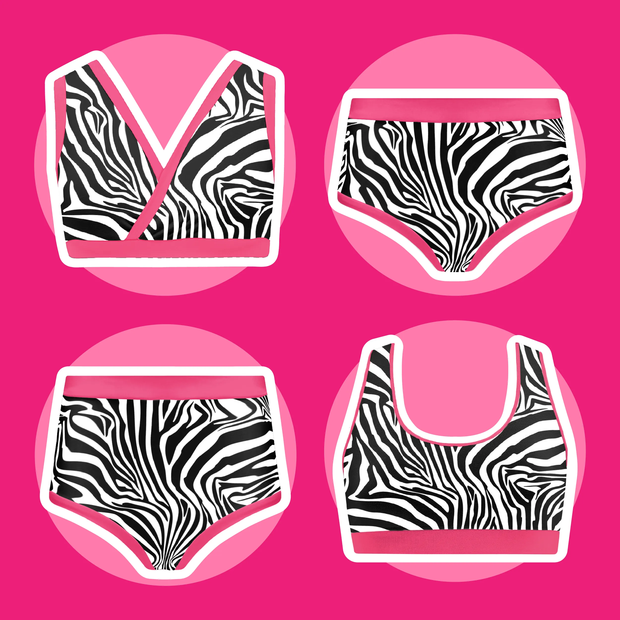 Mid Rise Briefs - Pink Zebra