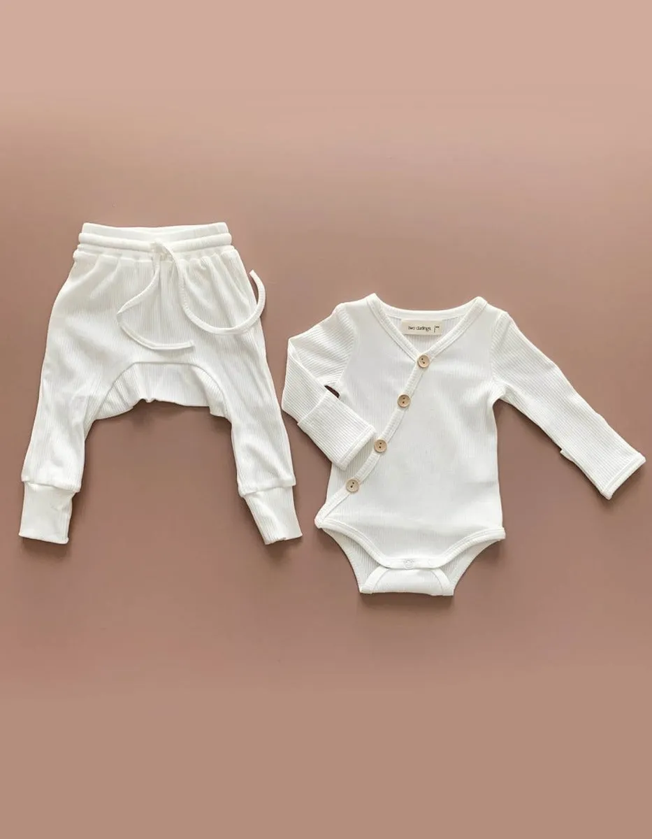 Milk Rib Cotton Stretch Harem Pants