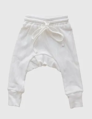 Milk Rib Cotton Stretch Harem Pants