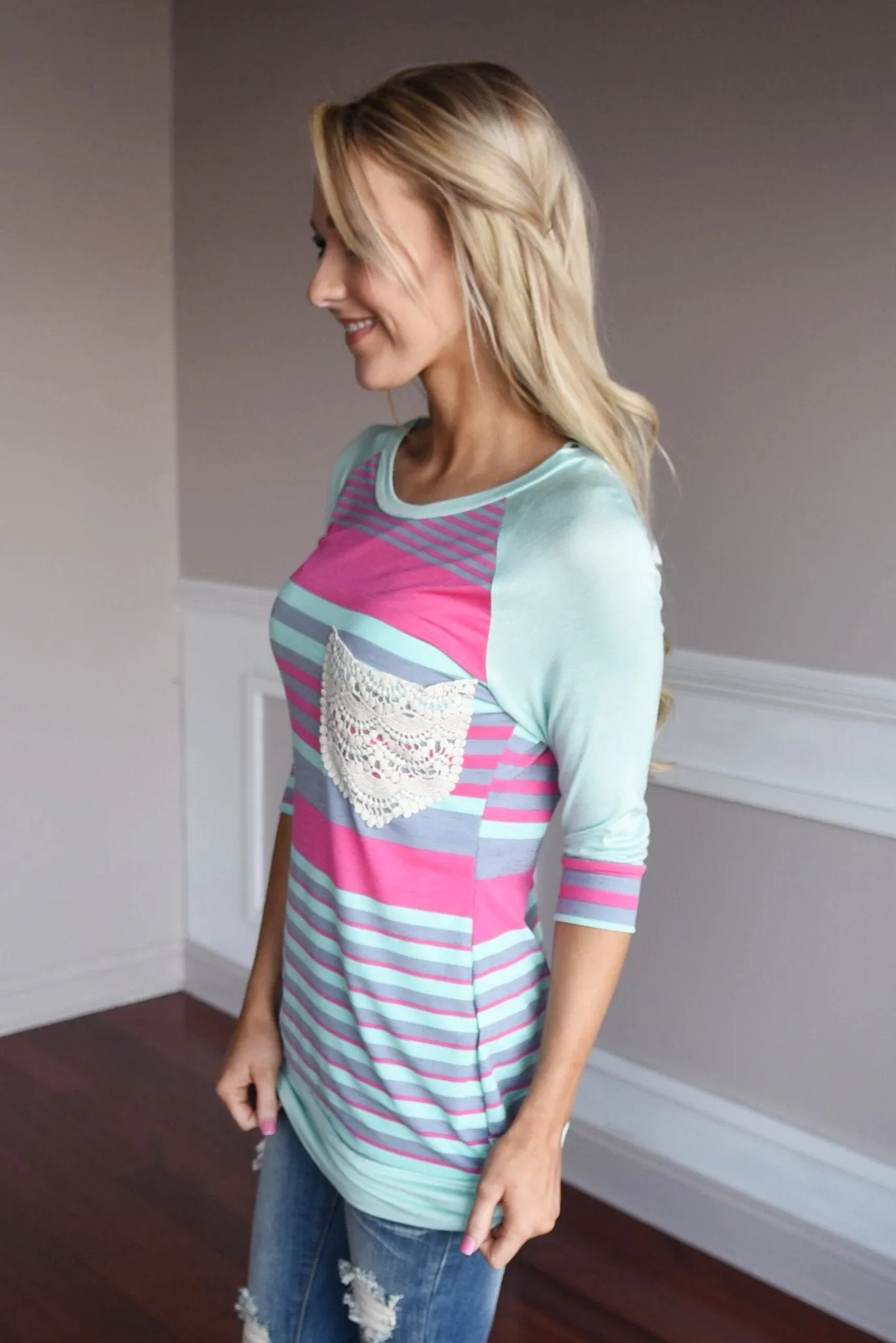 Mint & Pink Neon Top