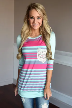 Mint & Pink Neon Top