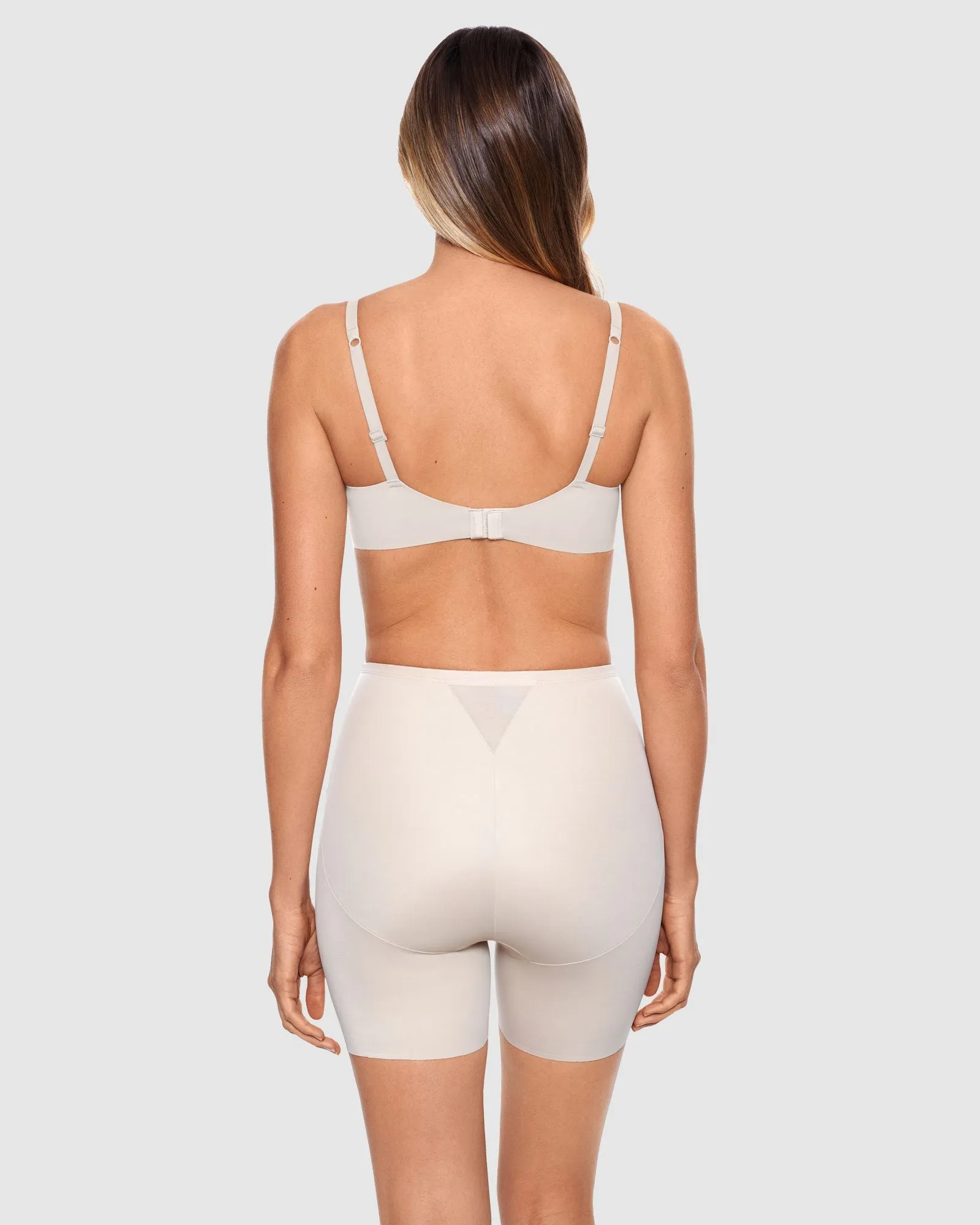 Miraclesuit Tummy Tuck Firm Control Waistline Bike Shorts Beige