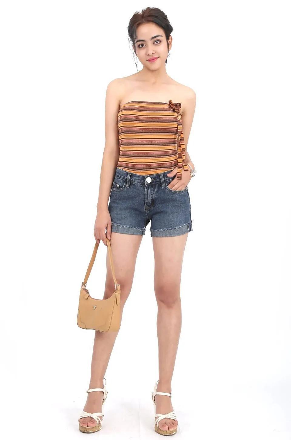 MISS PINKI Lydia blue denim shorts
