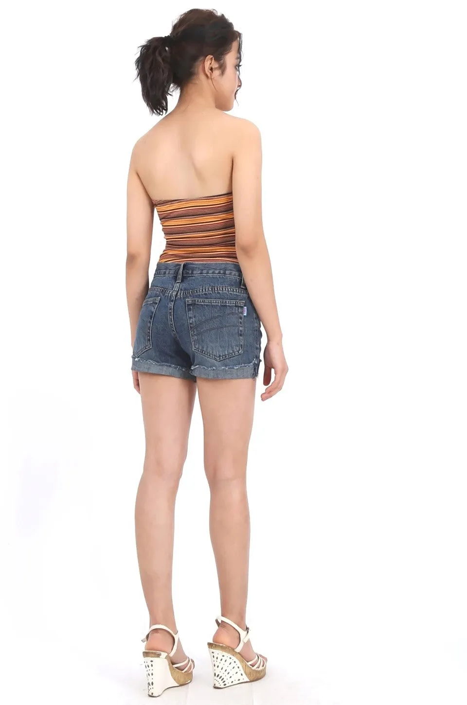 MISS PINKI Lydia blue denim shorts