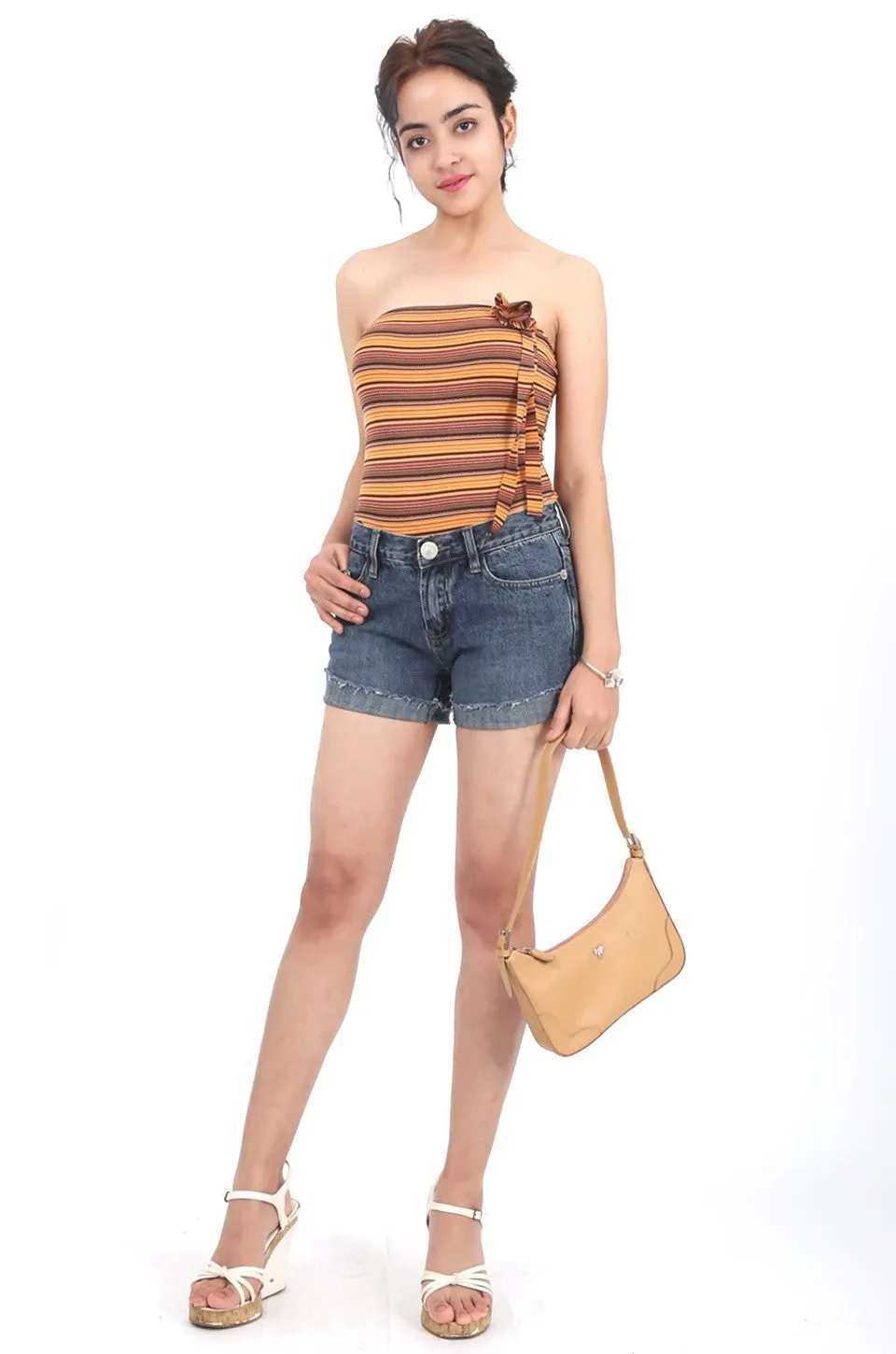 MISS PINKI Lydia blue denim shorts