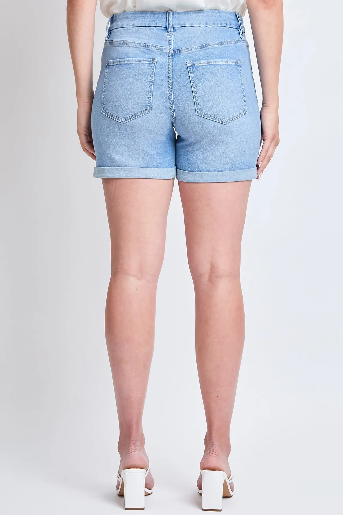 Missy Curvy Fit Exposed Button Cuffed Shorts, Pack Of 12