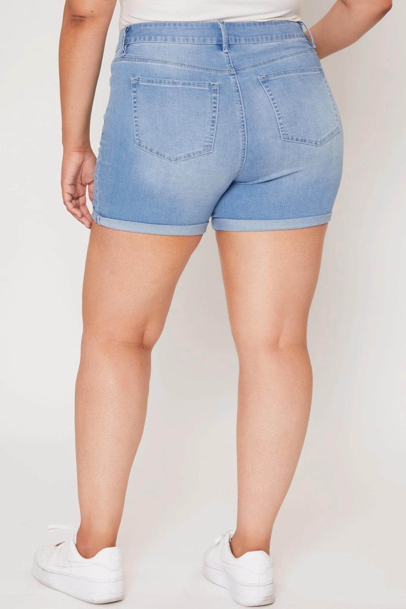 Missy Plus Size 1 Button Double Cuff Shorts, Pack of 12