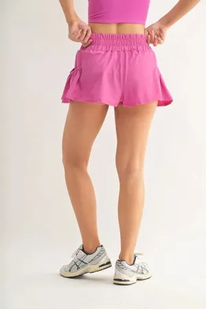 MONO B Smocked High Waist Shorts