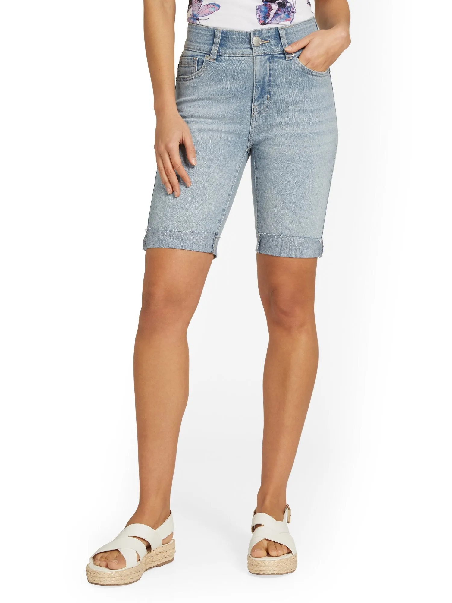 Mya Curvy High-Waisted Sculpting No Gap 9-Inch Short - Kate Wash