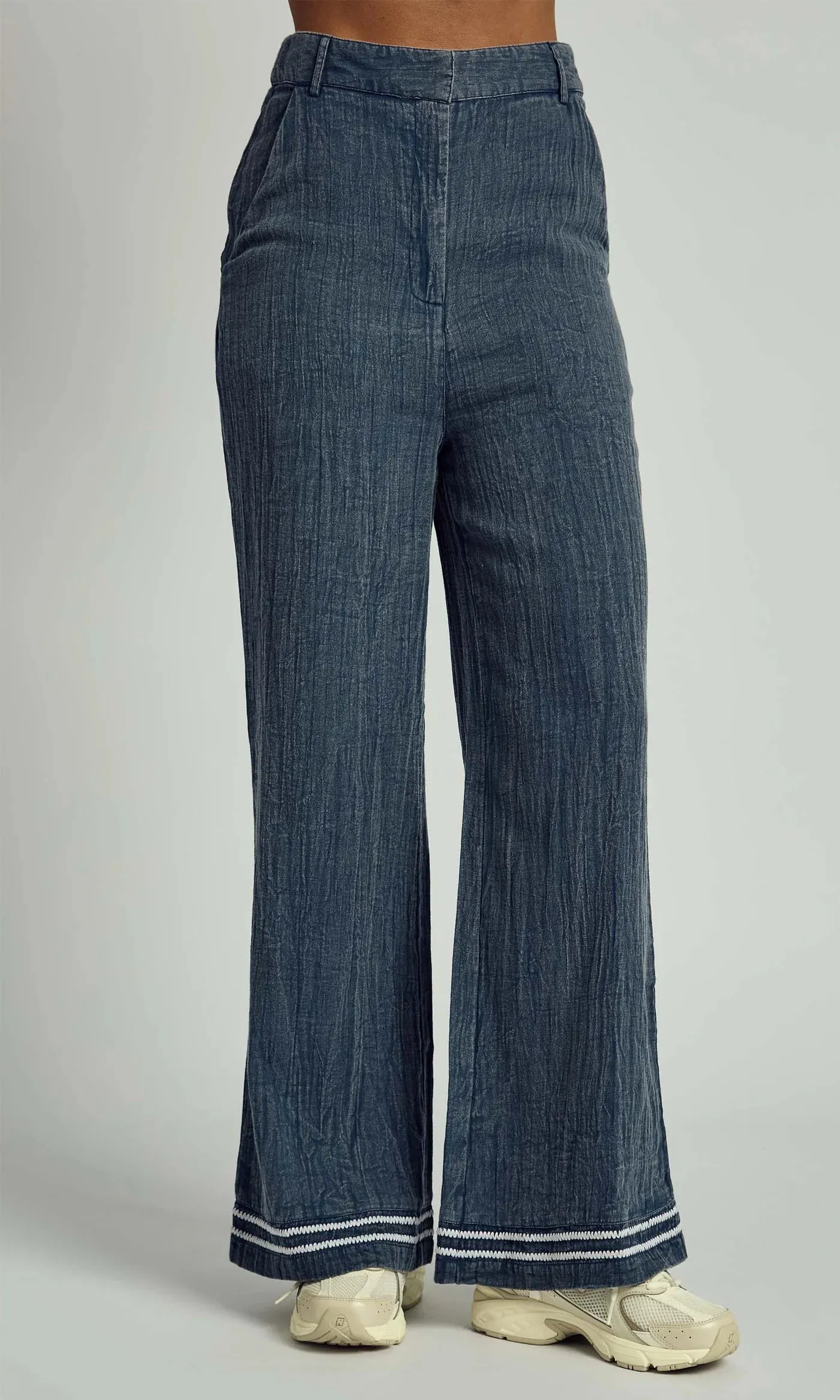 Native Youth - Denver Contrast Stitch Wide Leg Trouser