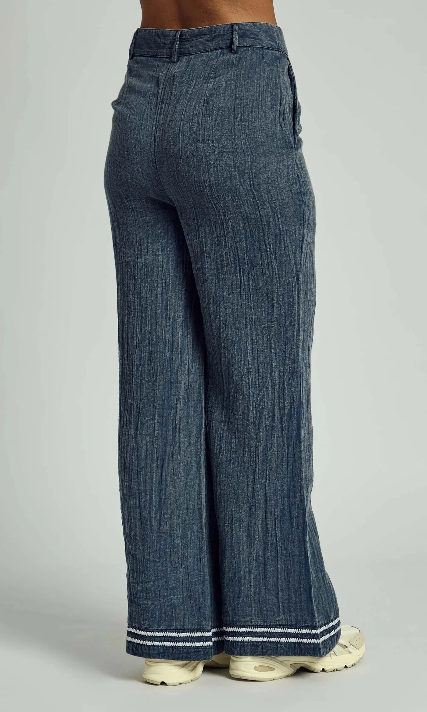 Native Youth - Denver Contrast Stitch Wide Leg Trouser