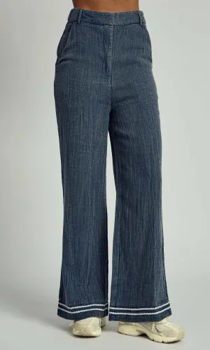 Native Youth - Denver Contrast Stitch Wide Leg Trouser