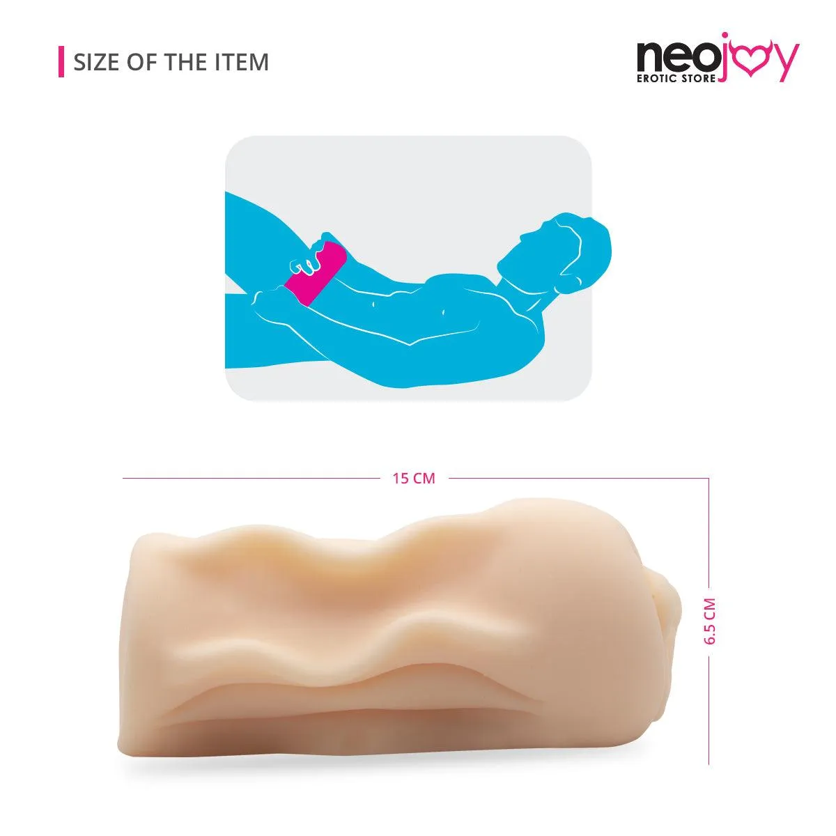 Neojoy Soft Vagina Stroker Sex Doll TPE Realistic Vagina & Ass - Flesh - 6 inch -15cm