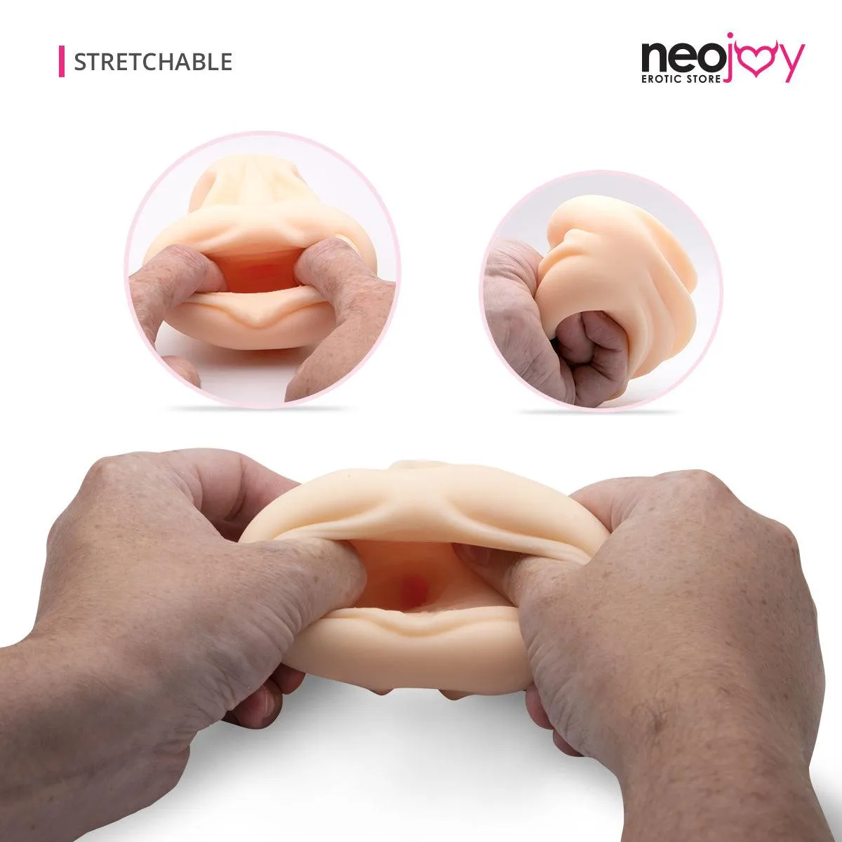 Neojoy Soft Vagina Stroker Sex Doll TPE Realistic Vagina & Ass - Flesh - 6 inch -15cm