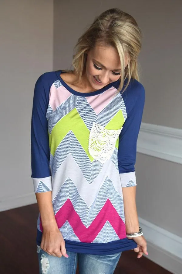 Neon Chevron Top