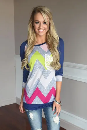 Neon Chevron Top