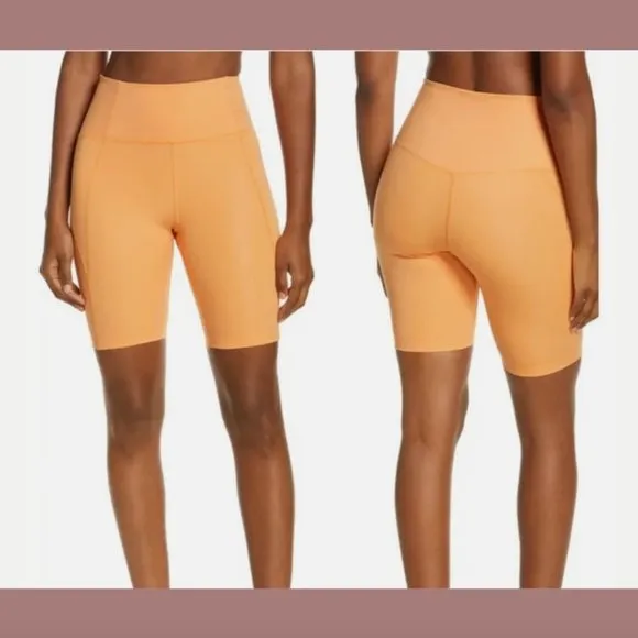 NEW $48 Girlfriend Collective [ Small ] High Waist Bike Shorts Orange‎ #6033