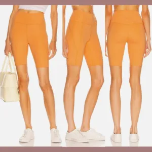 NEW $48 Girlfriend Collective [ Small ] High Waist Bike Shorts Orange‎ #6033