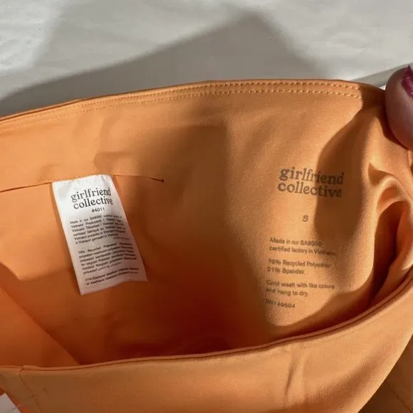NEW $48 Girlfriend Collective [ Small ] High Waist Bike Shorts Orange‎ #6033