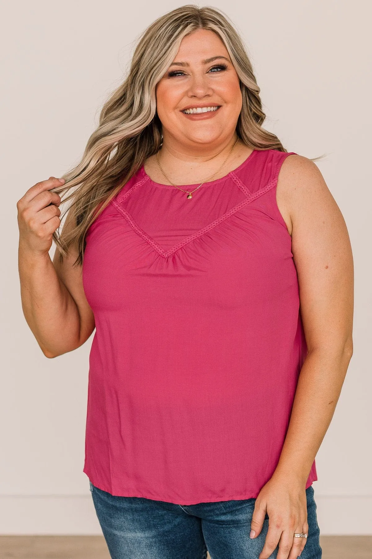 New Beginnings Tank Top- Hot Pink