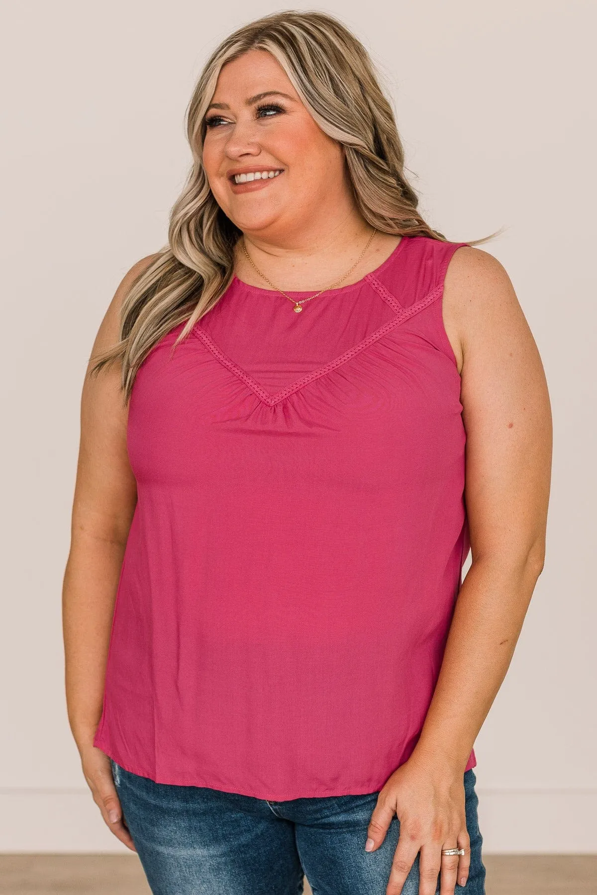 New Beginnings Tank Top- Hot Pink