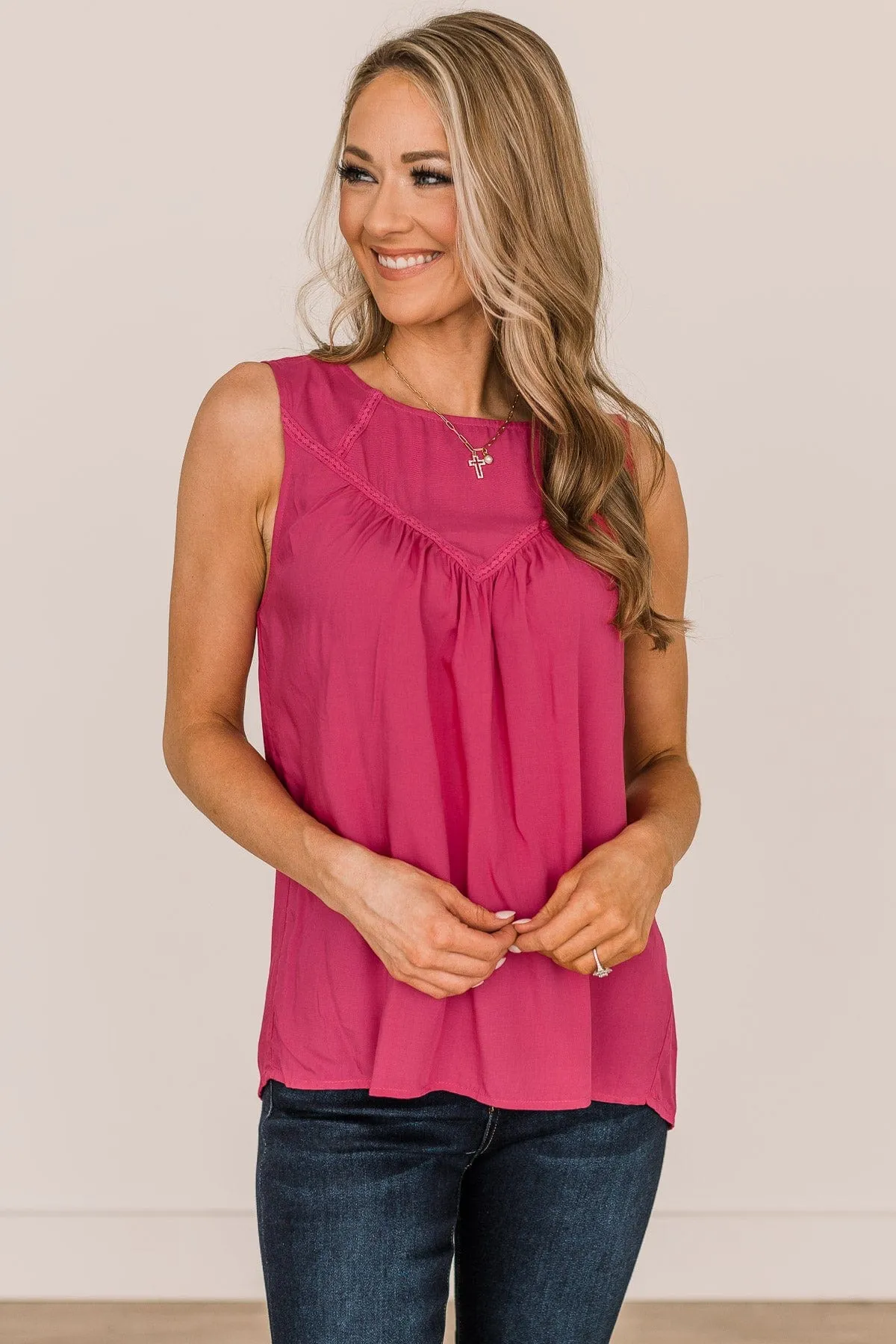 New Beginnings Tank Top- Hot Pink