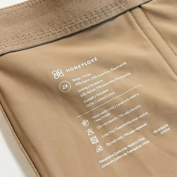 NEW Honeylove SuperPower Shorts Sand Nude/Beige High Waist Shapewear