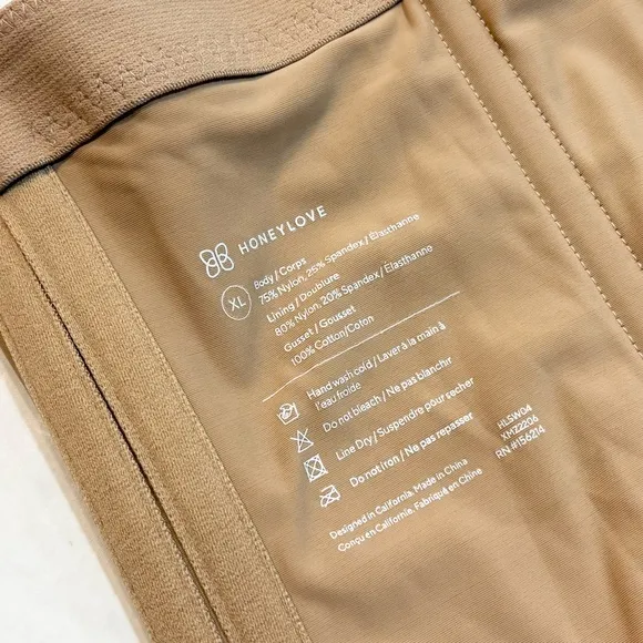NEW Honeylove SuperPower Shorts Sand Nude/Beige High Waist Shapewear