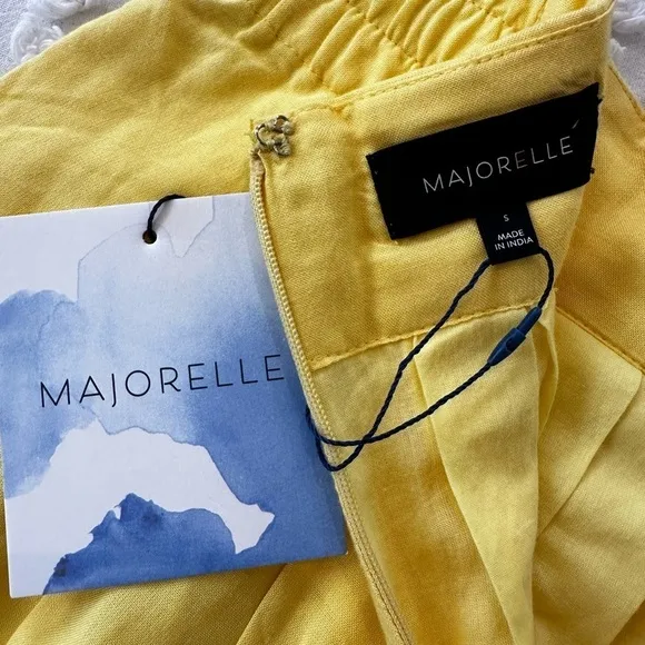 New Revolve Majorelle Yellow Pleated Cotton Shorts