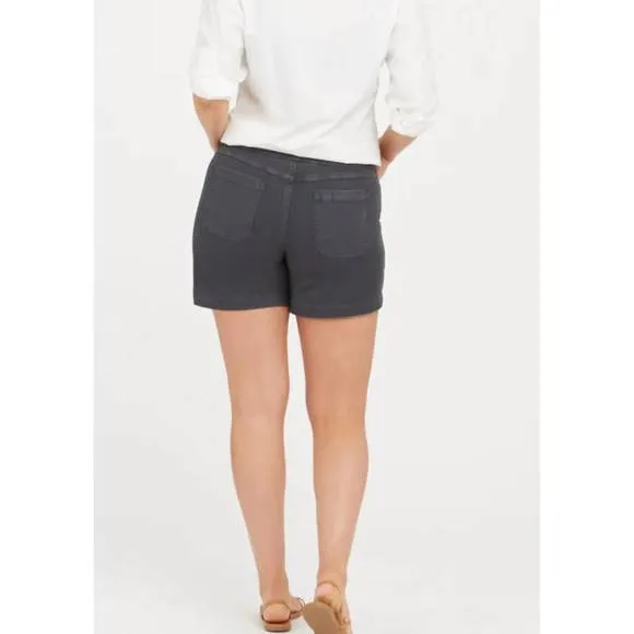 NEW SPANX stretch twill shorts in washed black