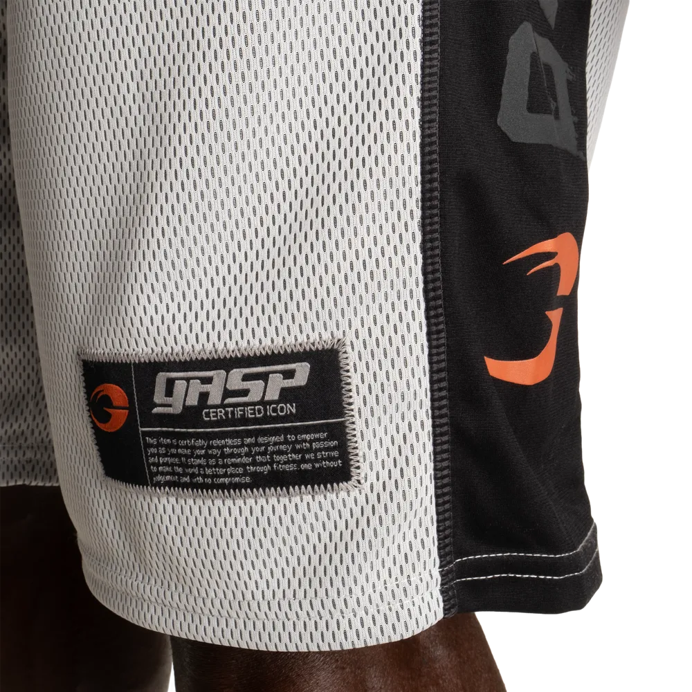 No1 mesh shorts, White/Black