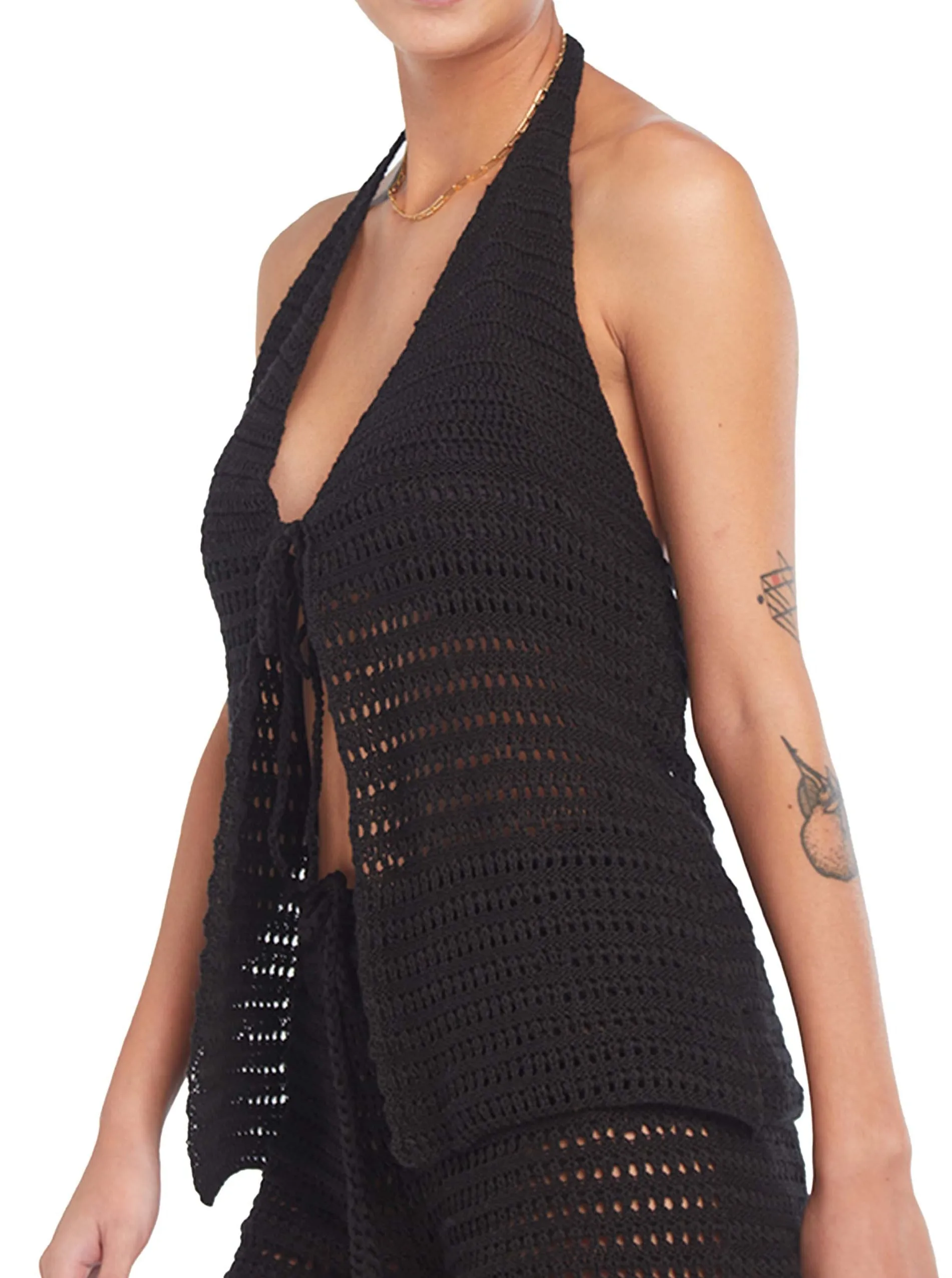 Nora Black Knitted Top