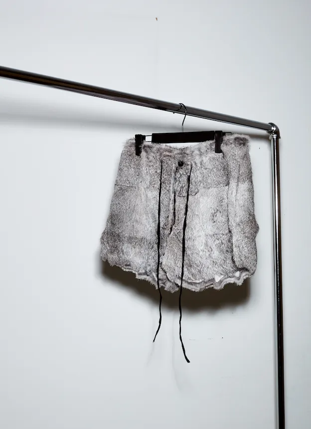 NUMBER (N)INE ARCHIVE RABBIT FUR SHORTS