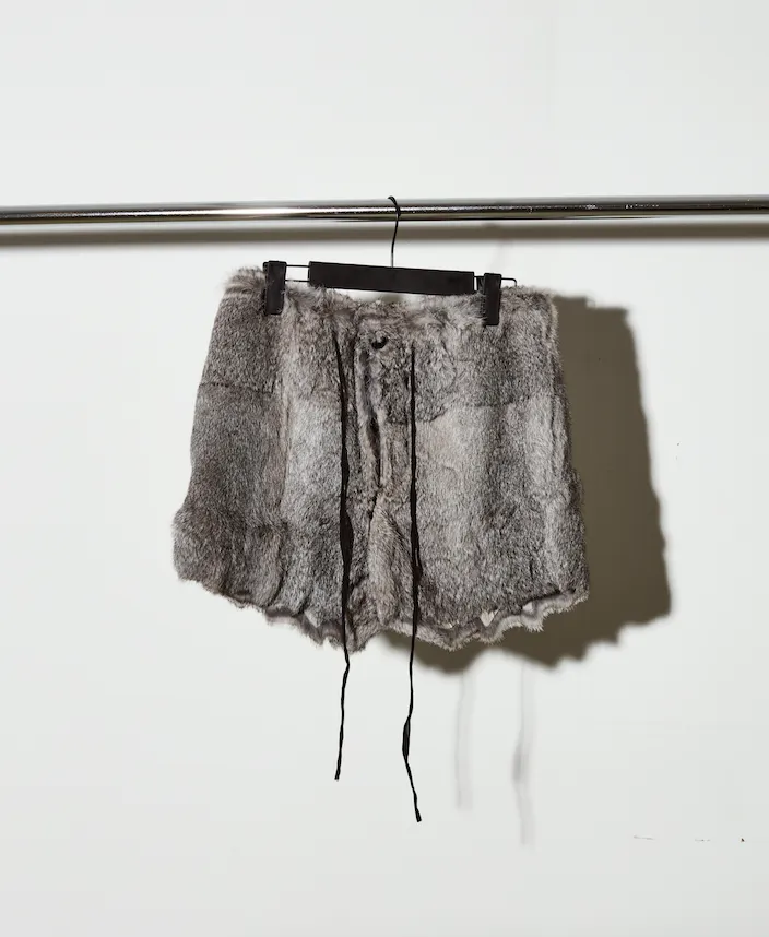 NUMBER (N)INE ARCHIVE RABBIT FUR SHORTS