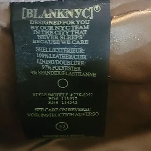 NWT Blank NYC Leather High Rise Shorts Size 32 Women's