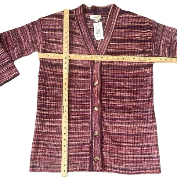 NWT L*Space Demi Cardigan Sweater Purple Space Dye Size XS/S Reg. $198