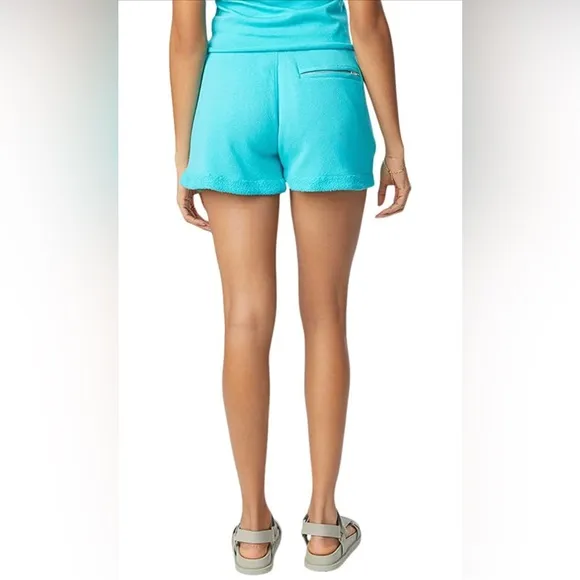 NWT (S) Bandier x Sincerely Jules The Juniper Sweat Shorts Aqua