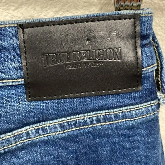 NWT True Religion Jennie Curvy Shorts Medium Dark Wash High Rise Sz 29