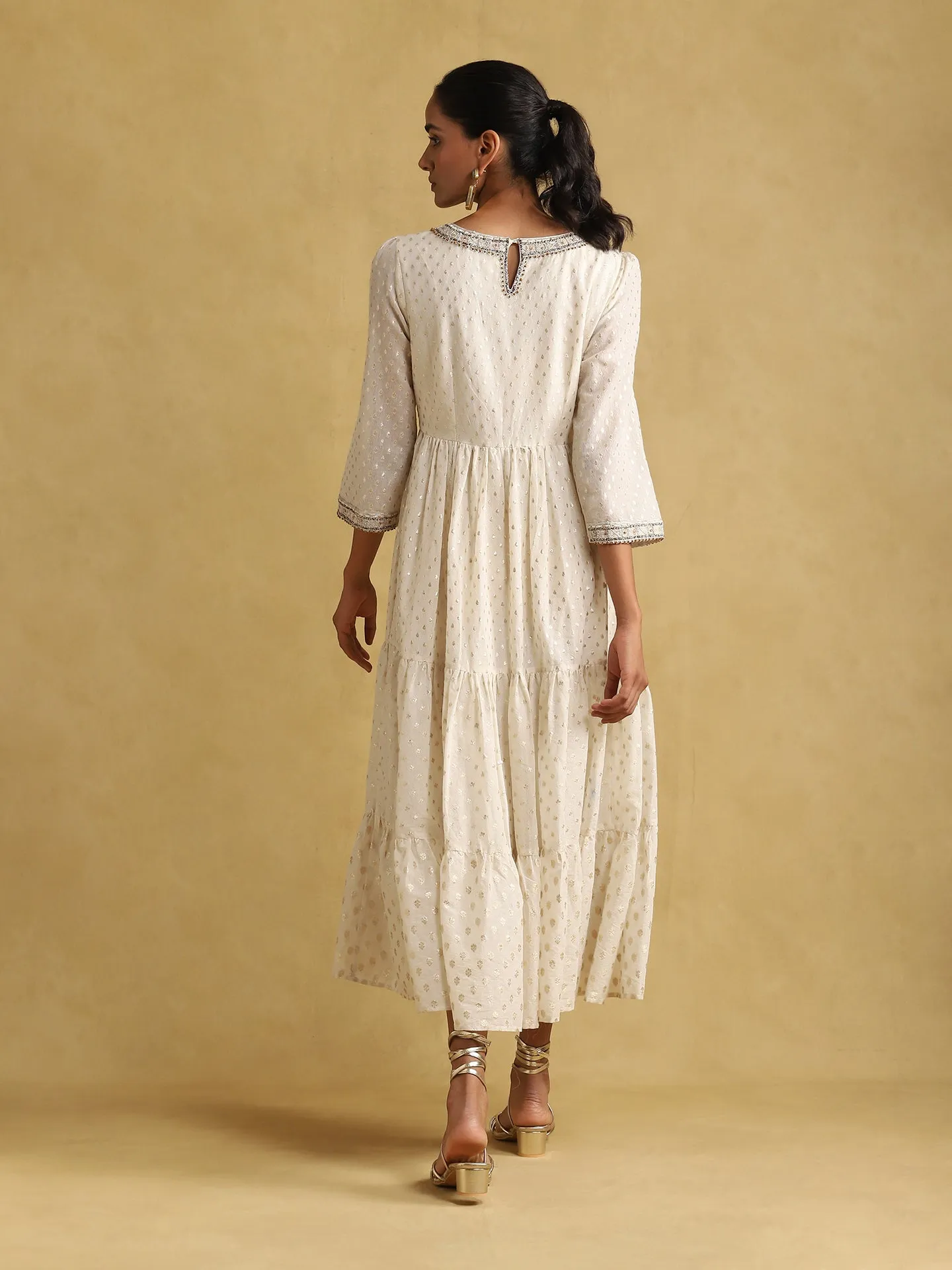 Off-white embroidered dress