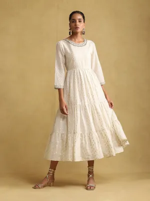 Off-white embroidered dress