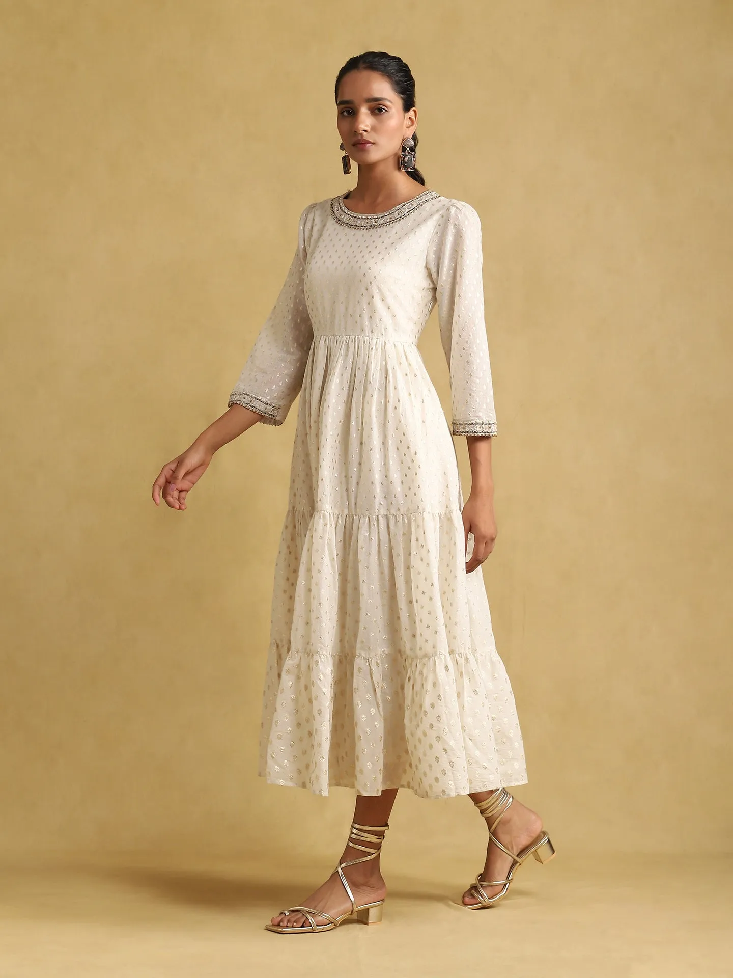 Off-white embroidered dress