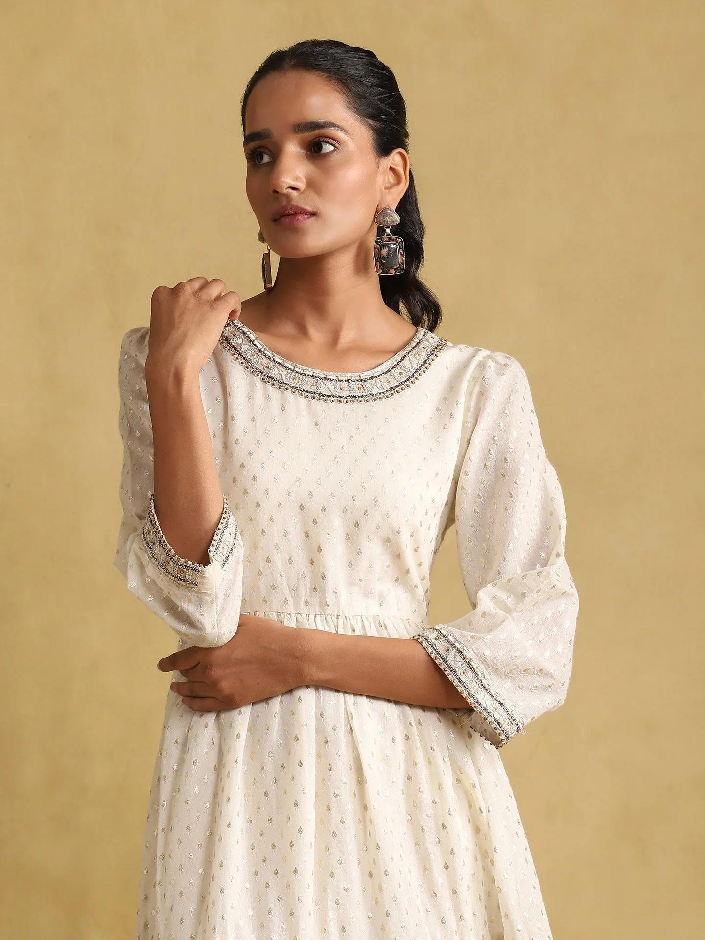 Off-white embroidered dress