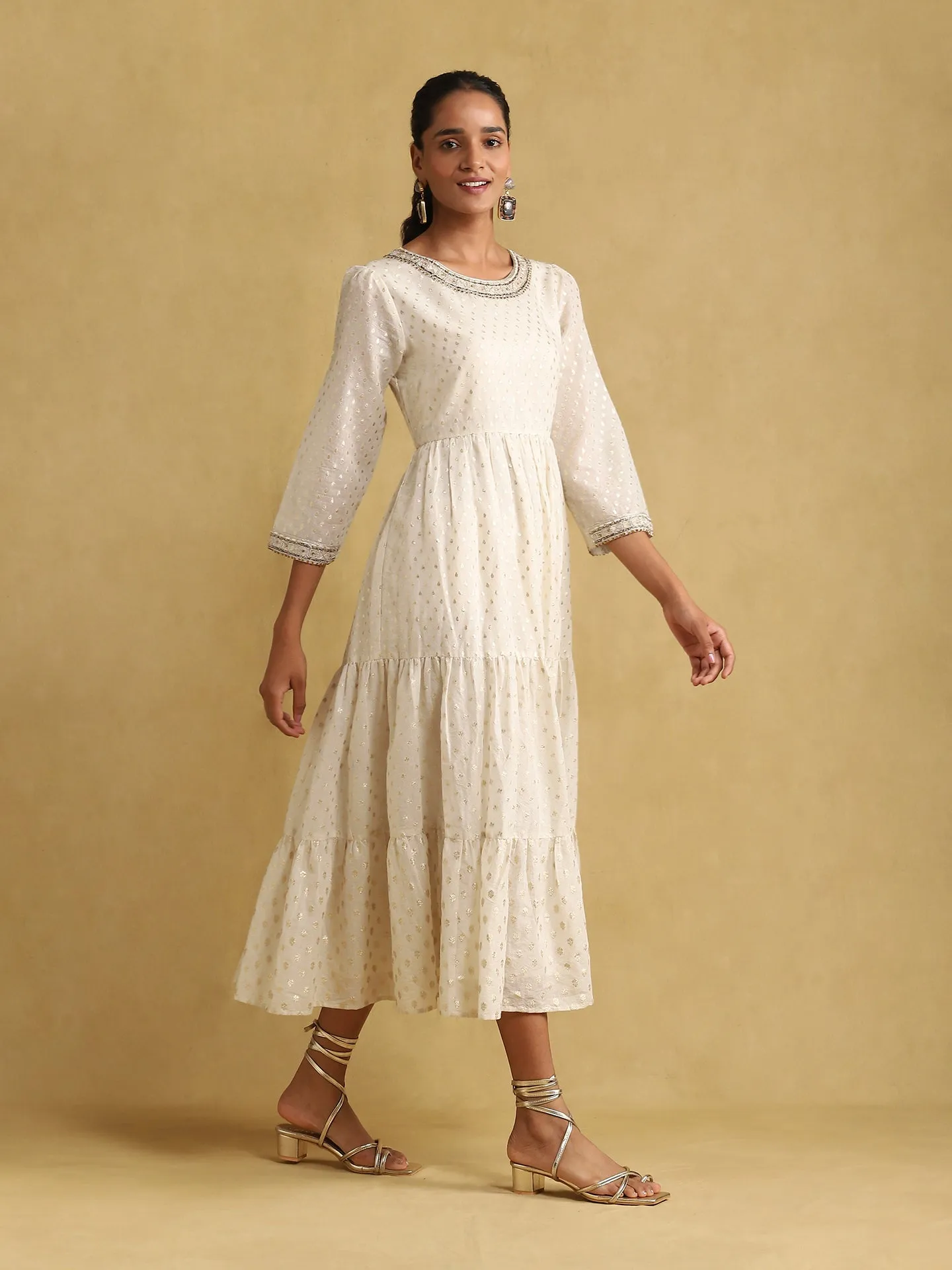 Off-white embroidered dress