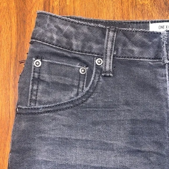 𝅺one TEASPOON Harlets High Waisted Short Size 26 Short Shorts Cuffed Black Wash