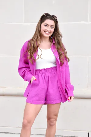 Orchid Elastic Waist Shorts