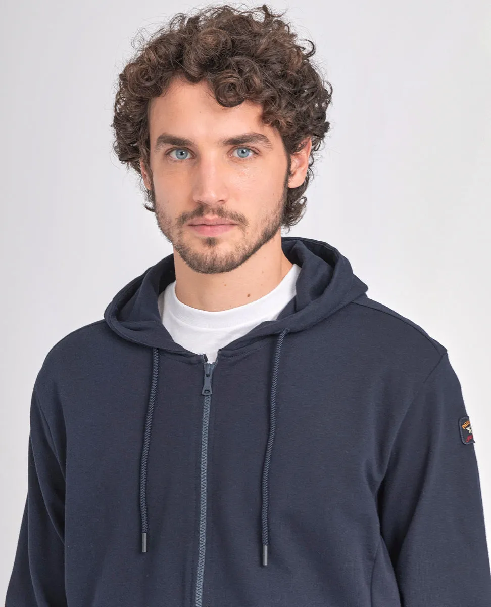 Organic Cotton Full Zip Sweatshirt with Iconic Badge