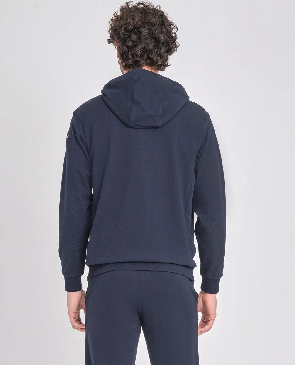 Organic Cotton Full Zip Sweatshirt with Iconic Badge