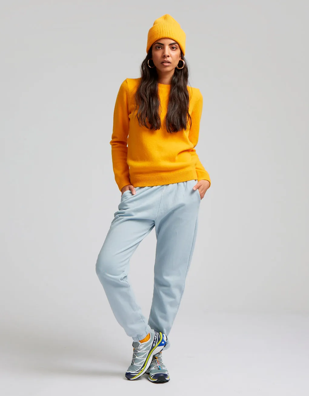 Organic unisex sweatpants in seaside blue