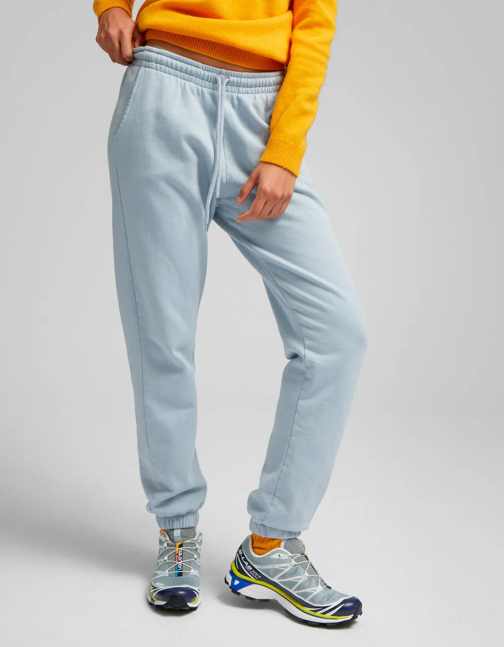 Organic unisex sweatpants in seaside blue
